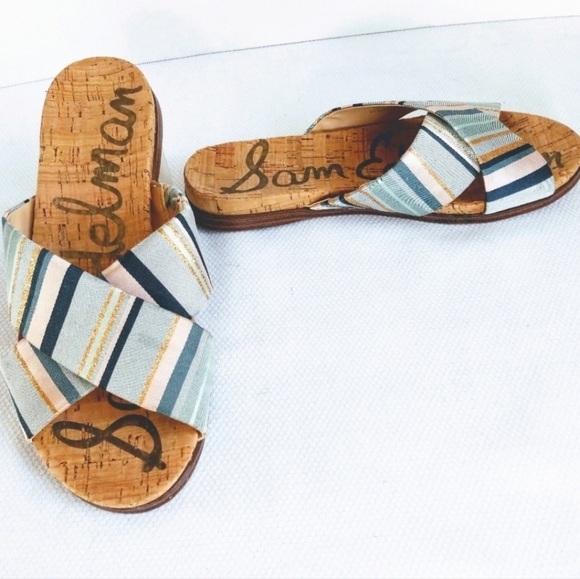Sam Edelman Hattie Criss Cross Slides - Picture 2 of 7